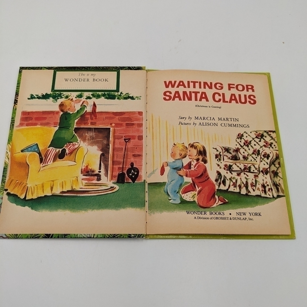 Vintage Waiting for Santa Claus Wonder Books 1952 Christmas - Picture 3 of 5